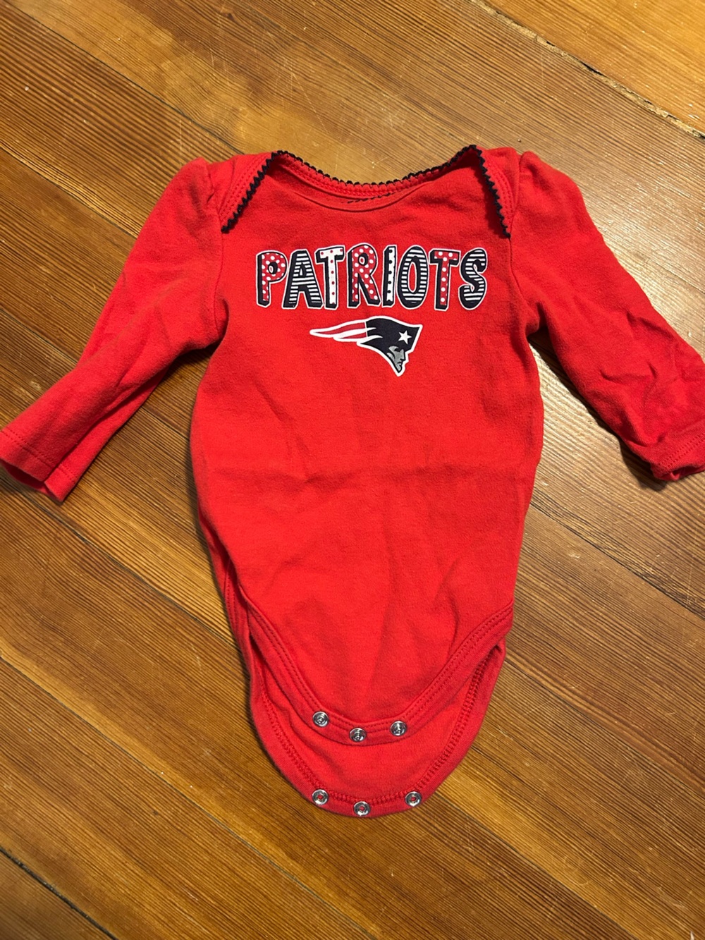 NFL Girls Red Patriots Infant Bodysuit